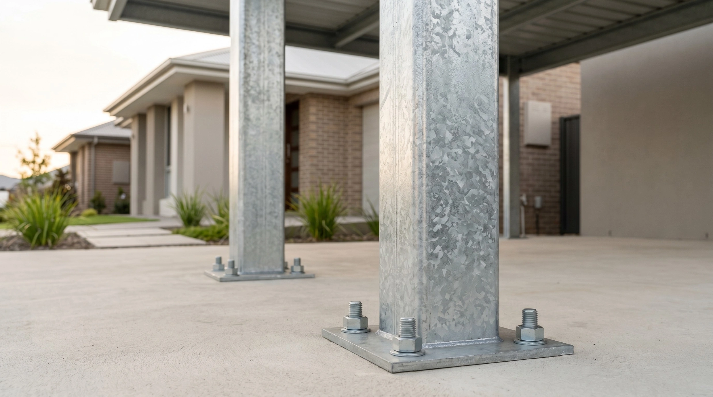 Steel carport and outdoor structure poles